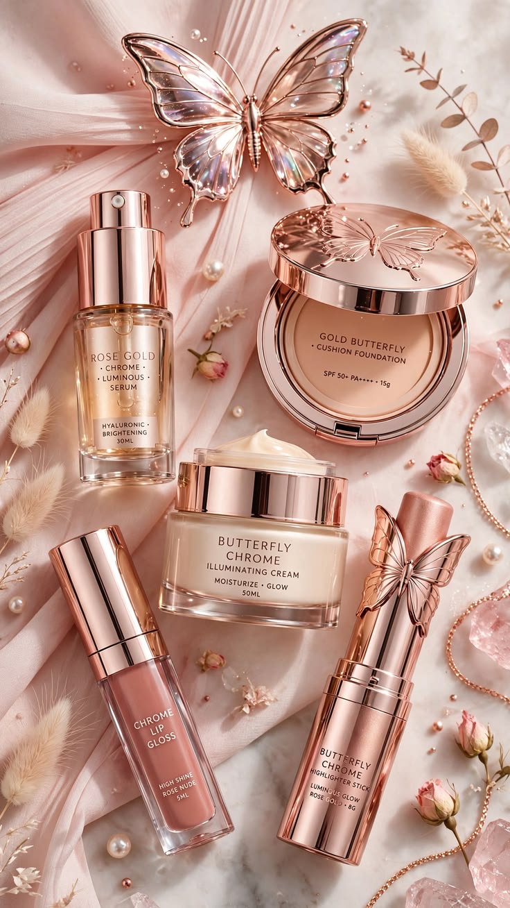 Aurelle rose-gold beauty collection